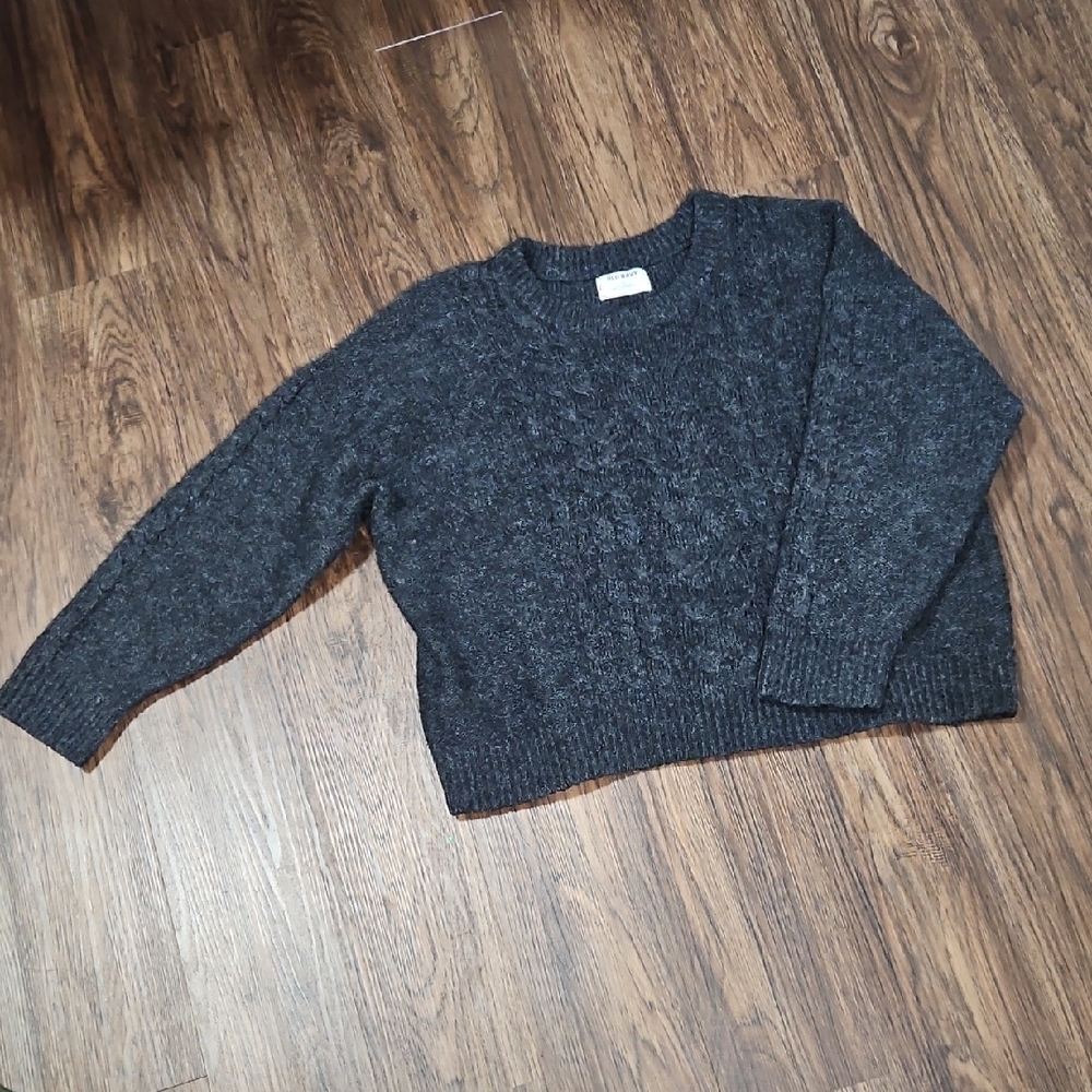 Old Navy Dark Gray Cable Knit Sweater Women's Size XL